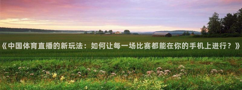 龙门直播赛事回放：《中国体育直播的新玩法：如何让每一场比赛都能在你的手机上进行？》